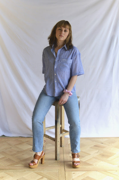 Chemise rayée bleue