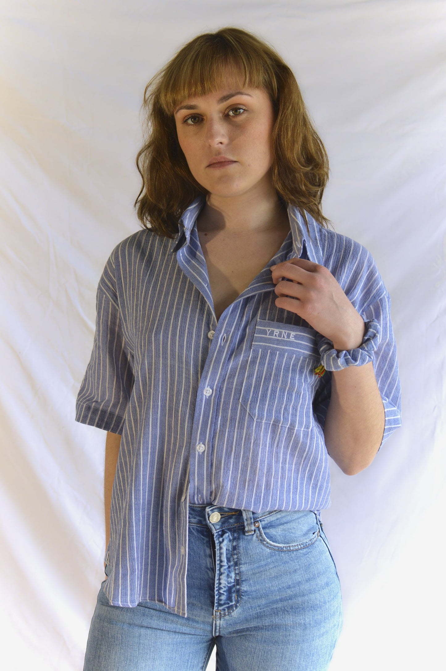 Chemise rayée bleue